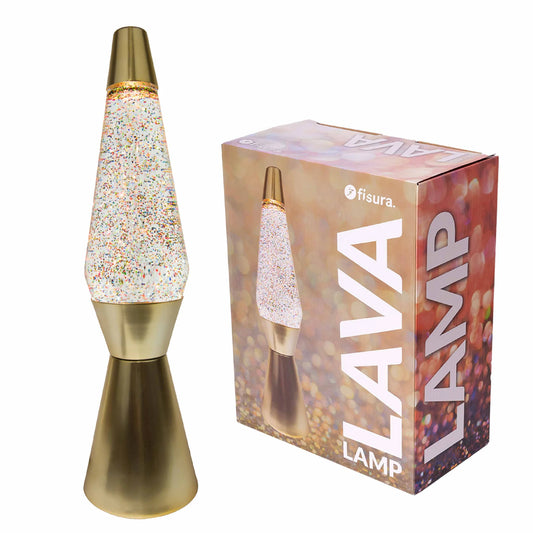 Lava Lamp - Gold Glitter