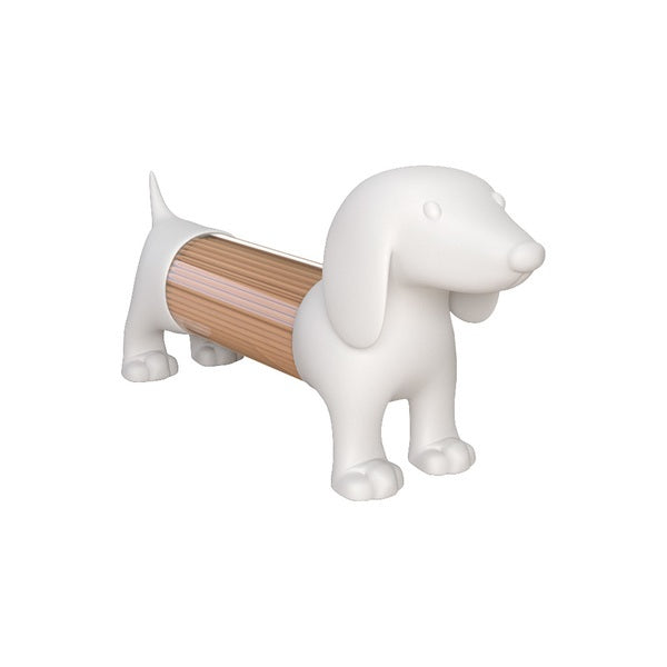 Distributeur Cure-Dents Teckel - Blanc