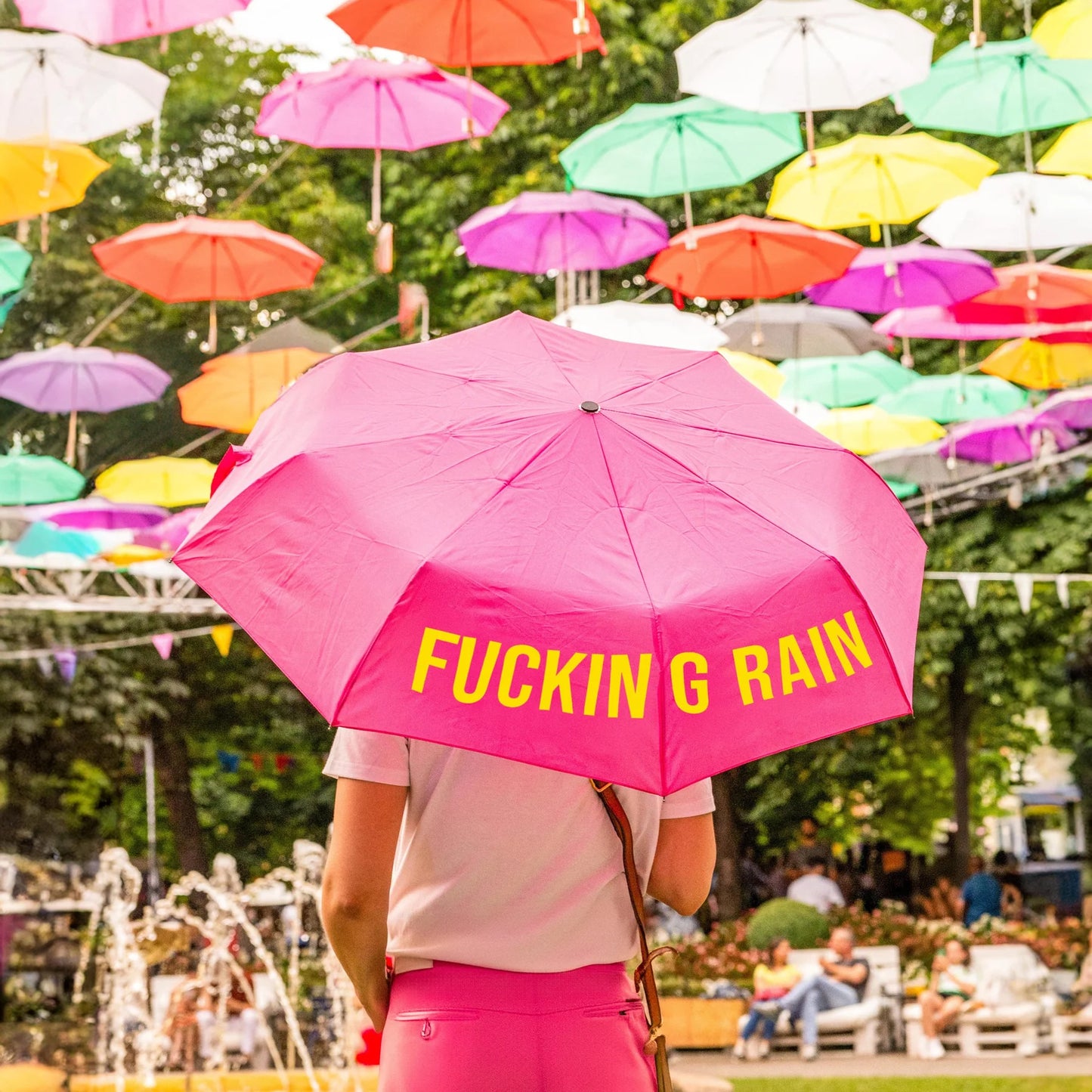 Parapluie Pliable Fucking Rain Pink