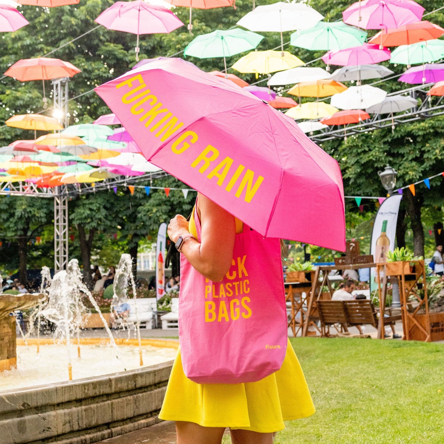 Parapluie Pliable Fucking Rain Pink