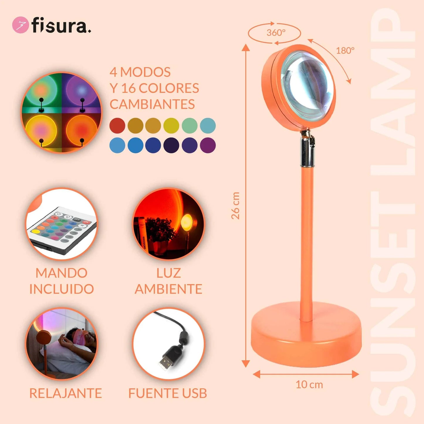 Lampe Coucher De Soleil - Orange
