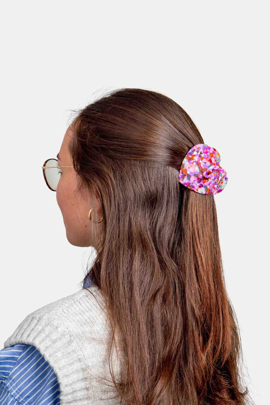 Pince À Cheveux Coeur Multicolore