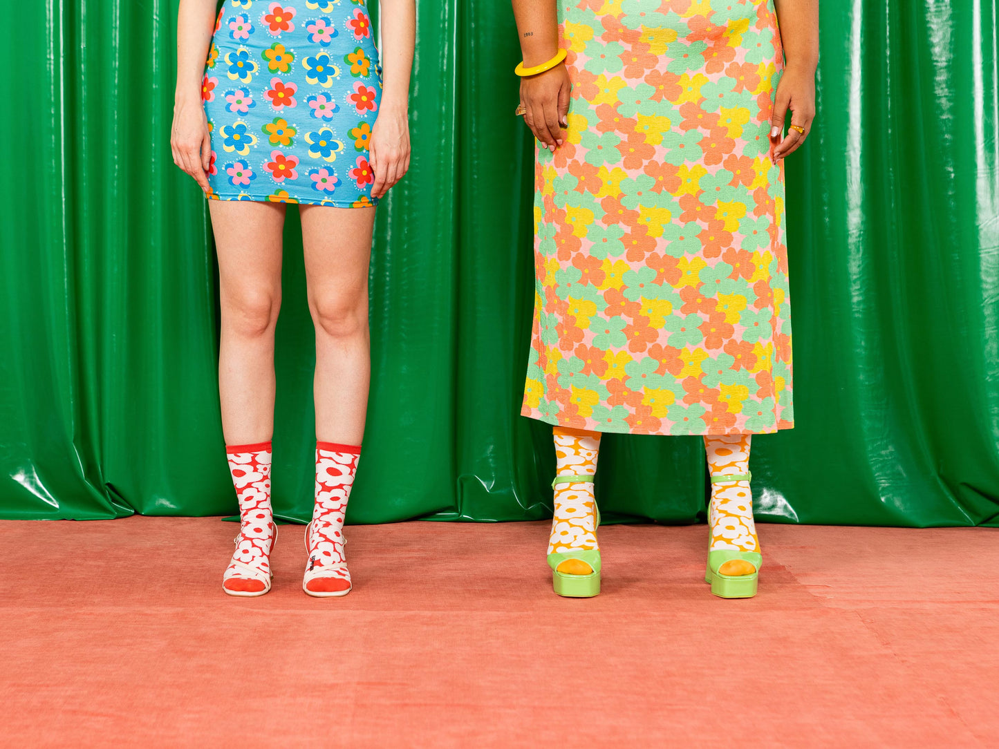 Chaussettes Flower Power Rouge